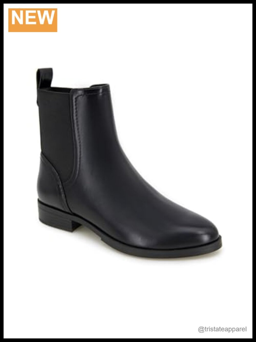 Chelsea Ankle Bootie Calf High Block Heel Faux Leather Pull-On